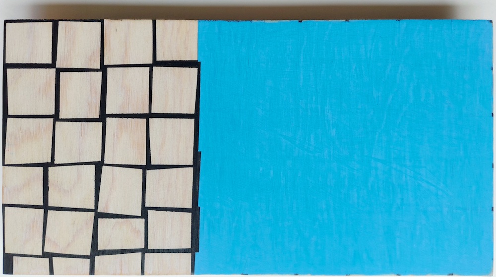 Doris Erbacher - night on earth 2, Acryl/Holz, 32 x 17 x 2,5 cm, 2021