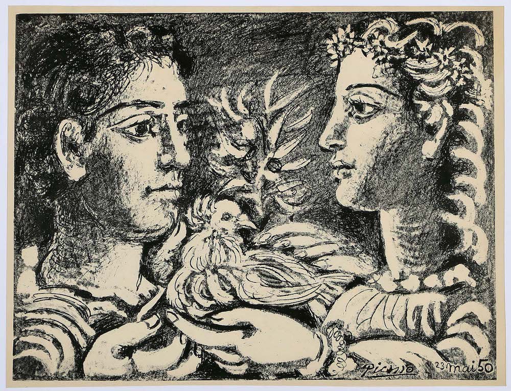 Pablo Picasso: Jeunesse. 1950, Zinkographie mit Lithokreide- und Lithotusche, Bloch 675. Mourlot 188, I (von II), Rau 502, 50 x 64,8 cm